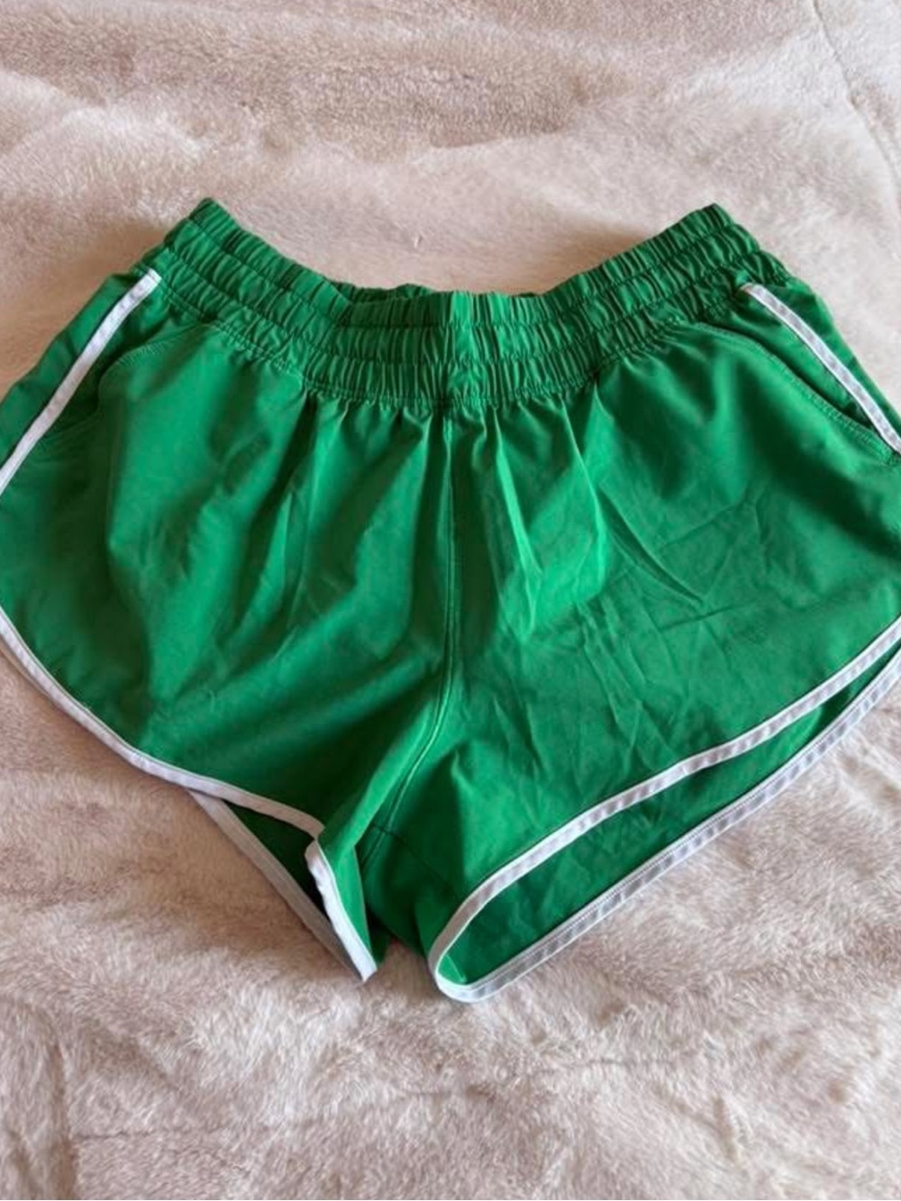 aerie Green Athletic Shorts with White Trim